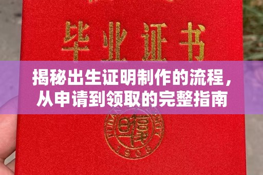 常平揭秘出生证明制作的流程，从申请到领取的完整指南