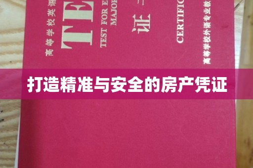 常平打造精准与安全的房产凭证
